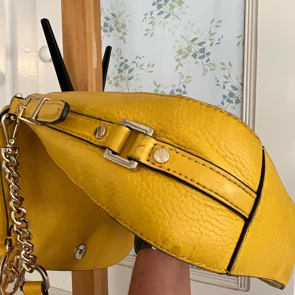 Michael Kors Bright Yellow Pebbled Leather Shoulder Bag - Picture 11 of 15